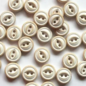 12mm - White Washed Wood Button