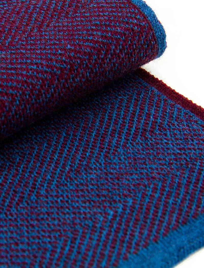 40 Colori Red Blue Wool Scarf