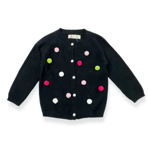 Allover Pom Pom Wooly Cardigan