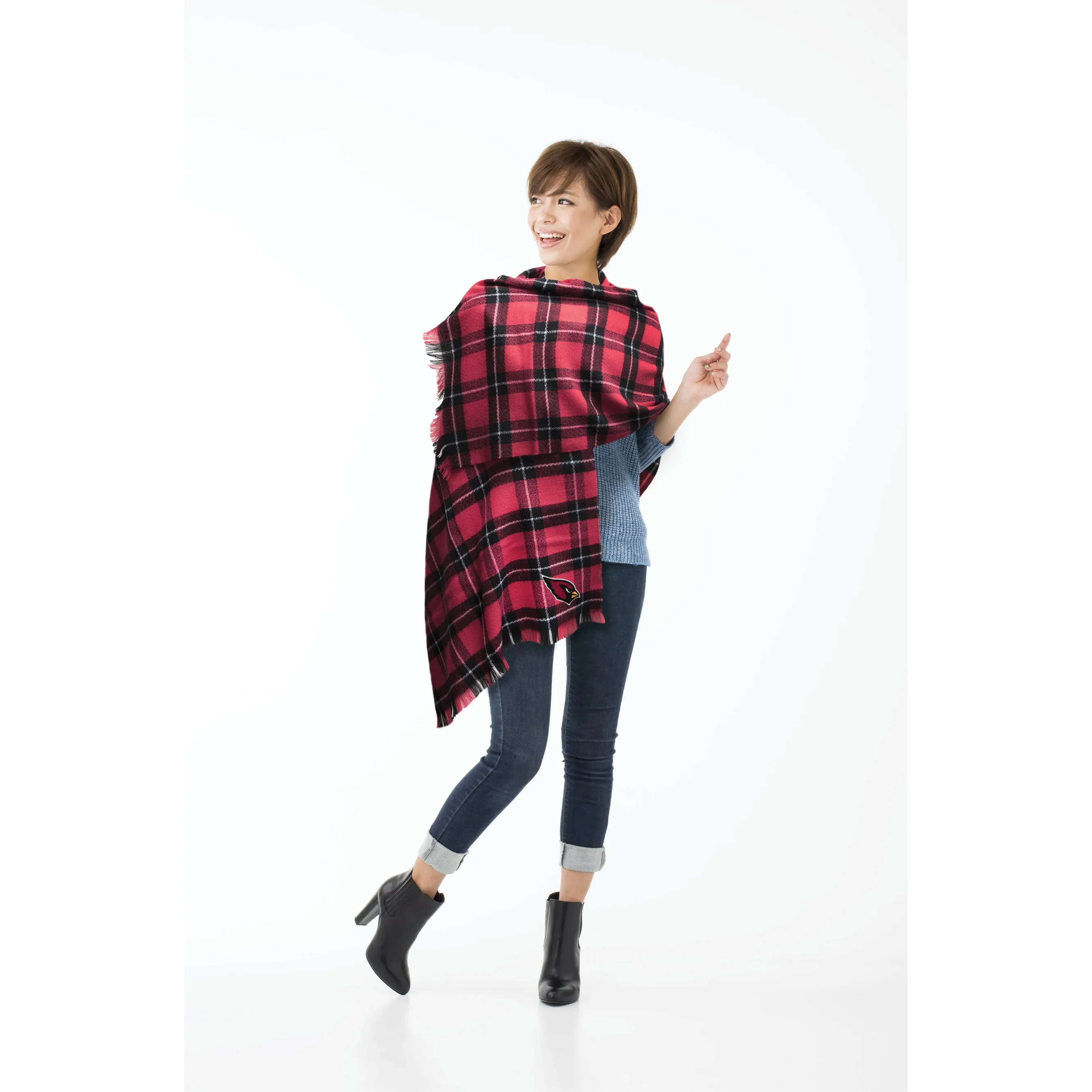 Arizona Cardinals Plaid Blanket Scarf