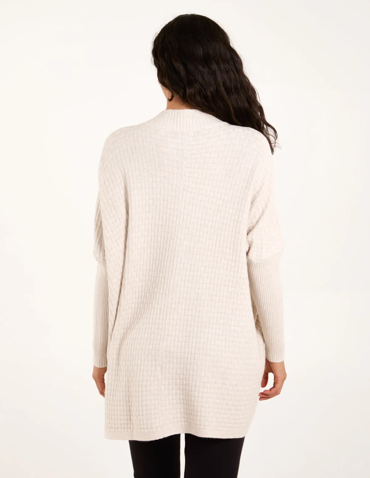 Basket Weave High Neck Jumper