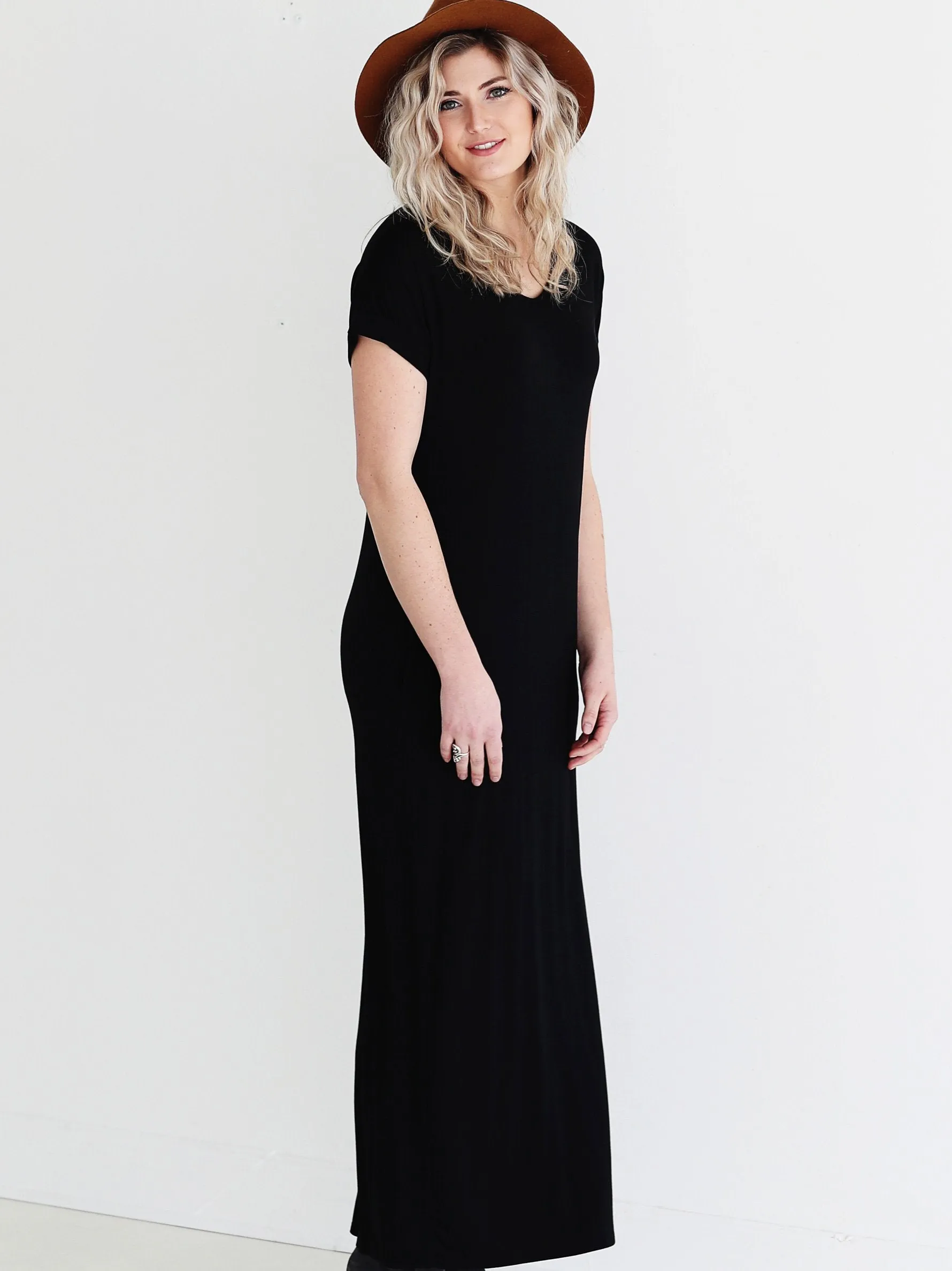 Black DLMN Straight Cut Maxi Dress