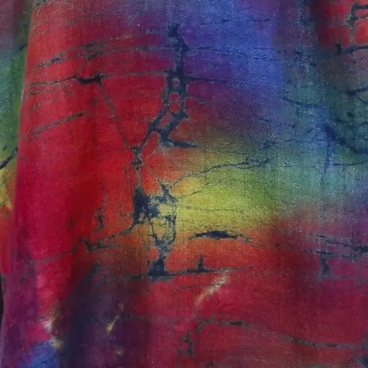 Cathayana Scarf: Batik Dyed Wool