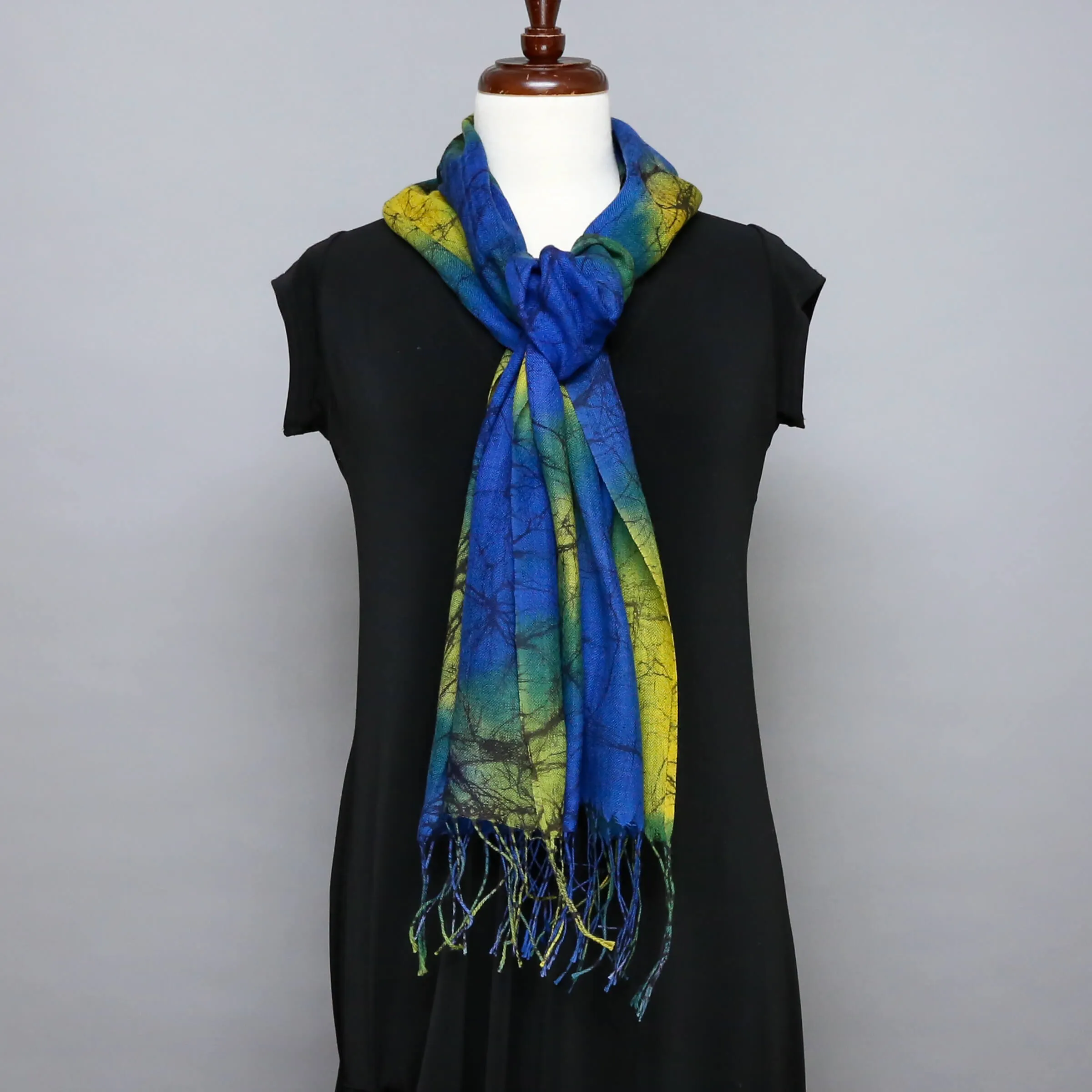 Cathayana Scarf: Batik Dyed Wool