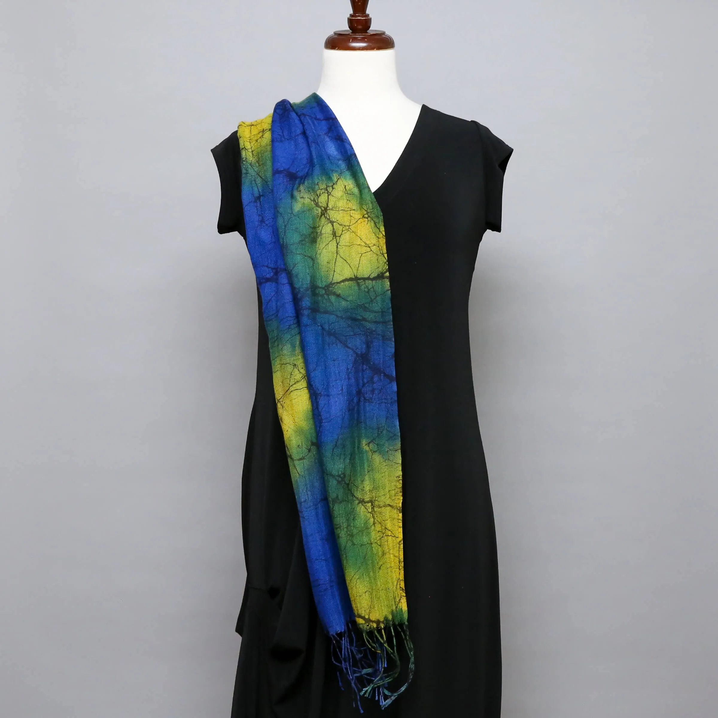 Cathayana Scarf: Batik Dyed Wool