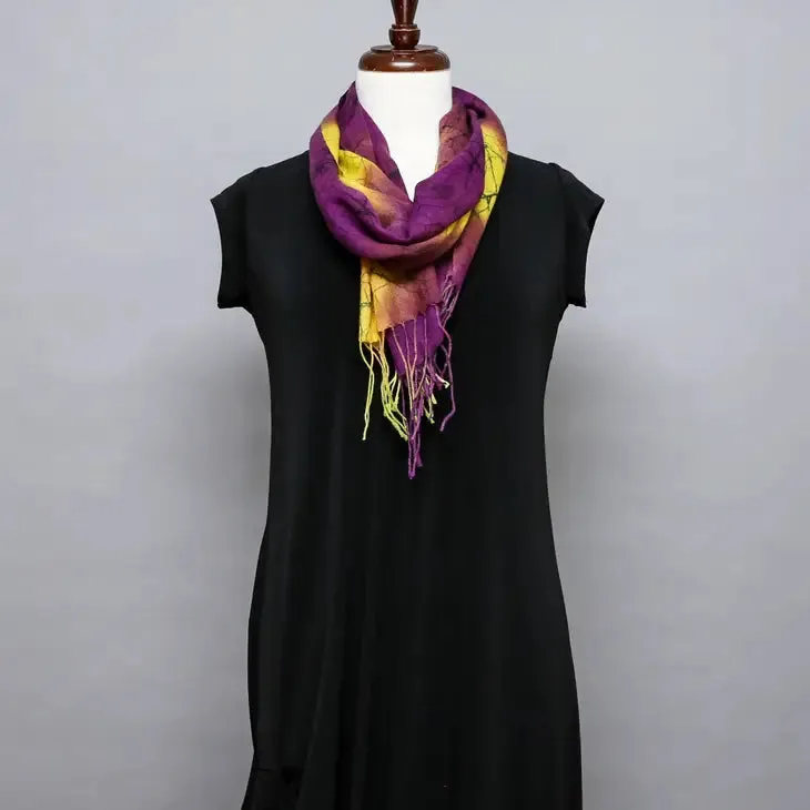 Cathayana Scarf: Batik Dyed Wool