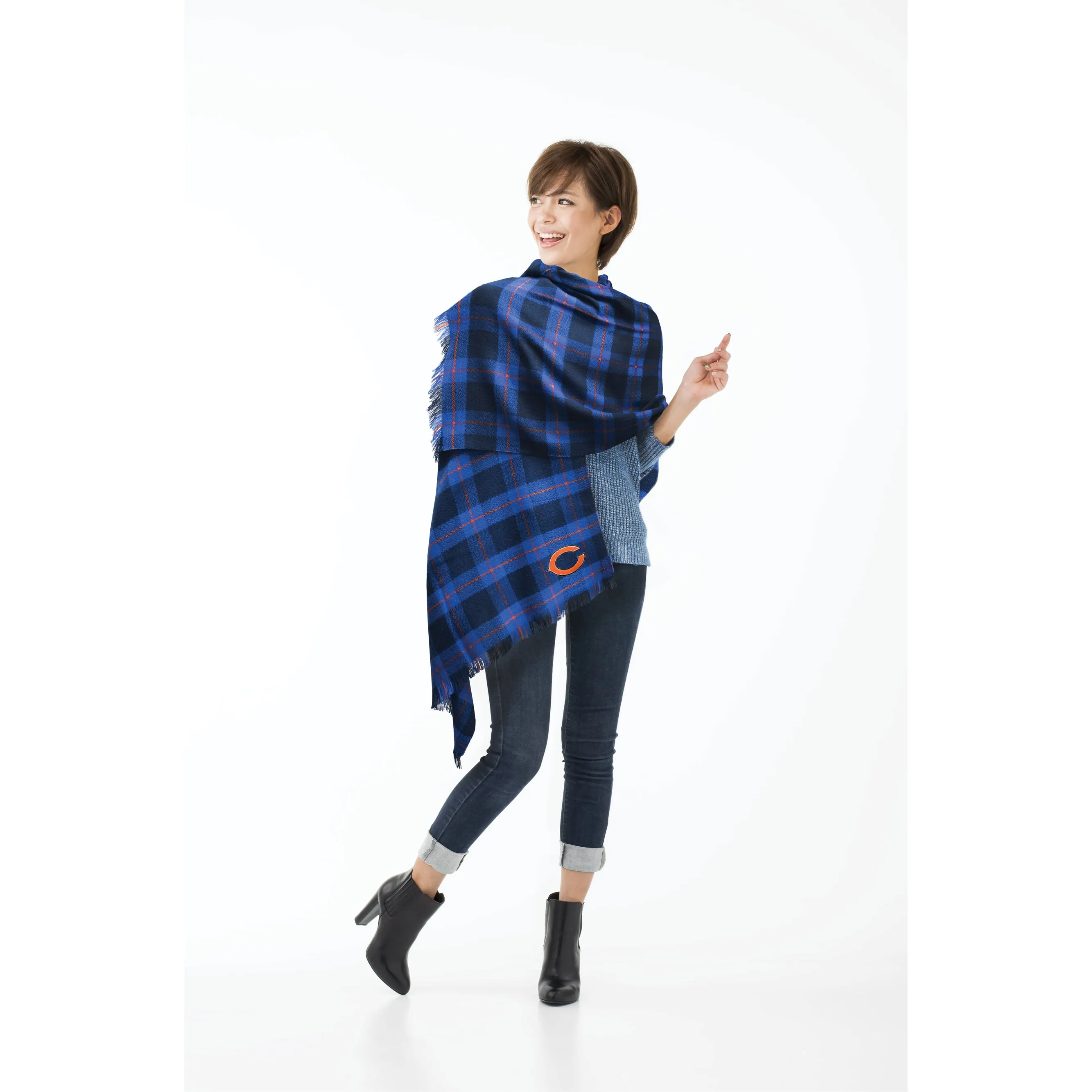 Chicago Bears Plaid Blanket Scarf