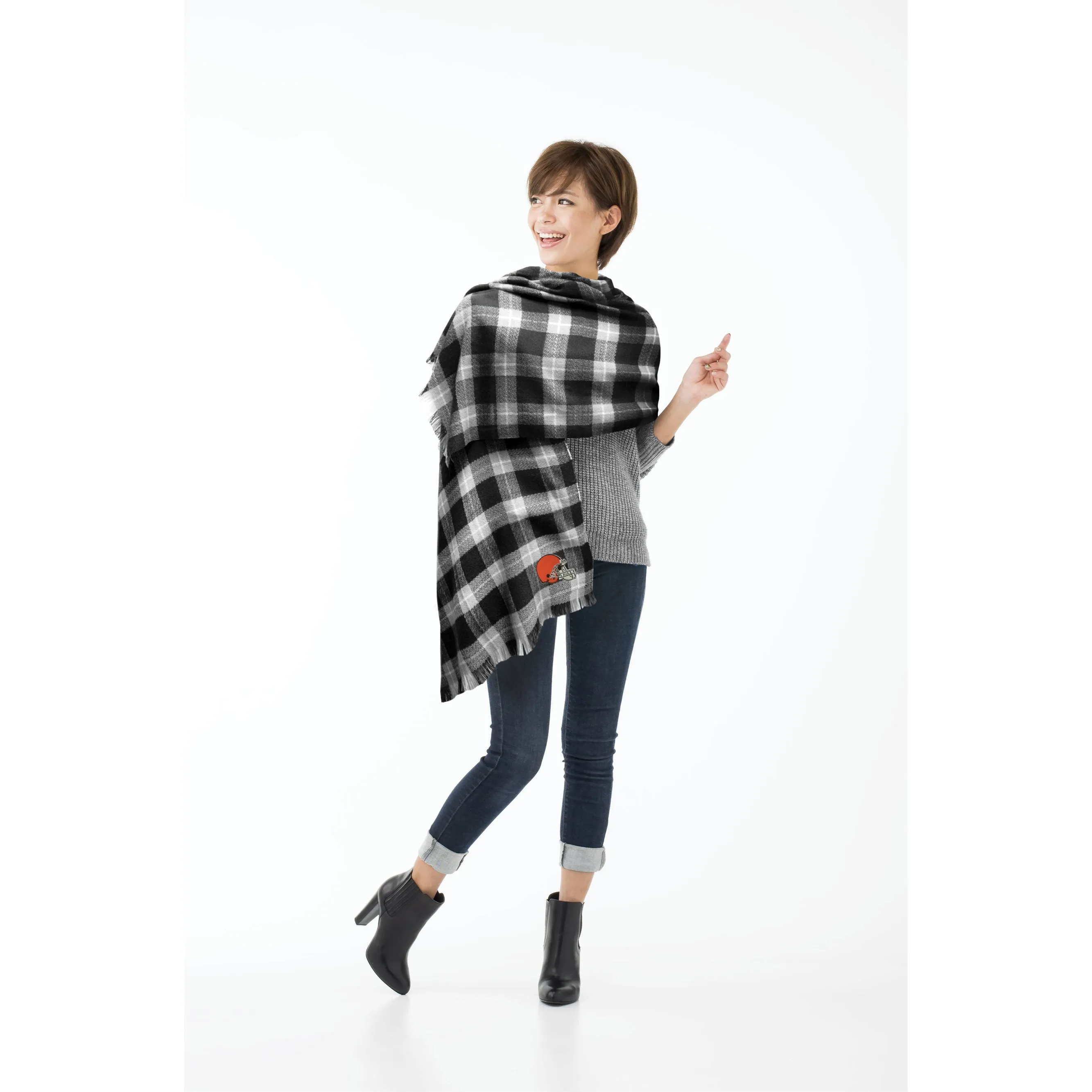 Cleveland Browns Plaid Blanket Scarf