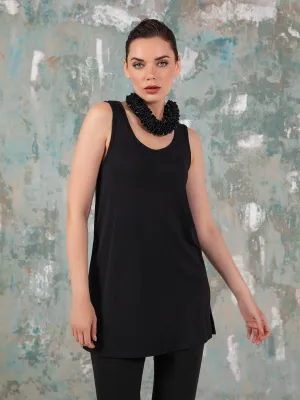 Dakota Tank Tunic, Black Tencel