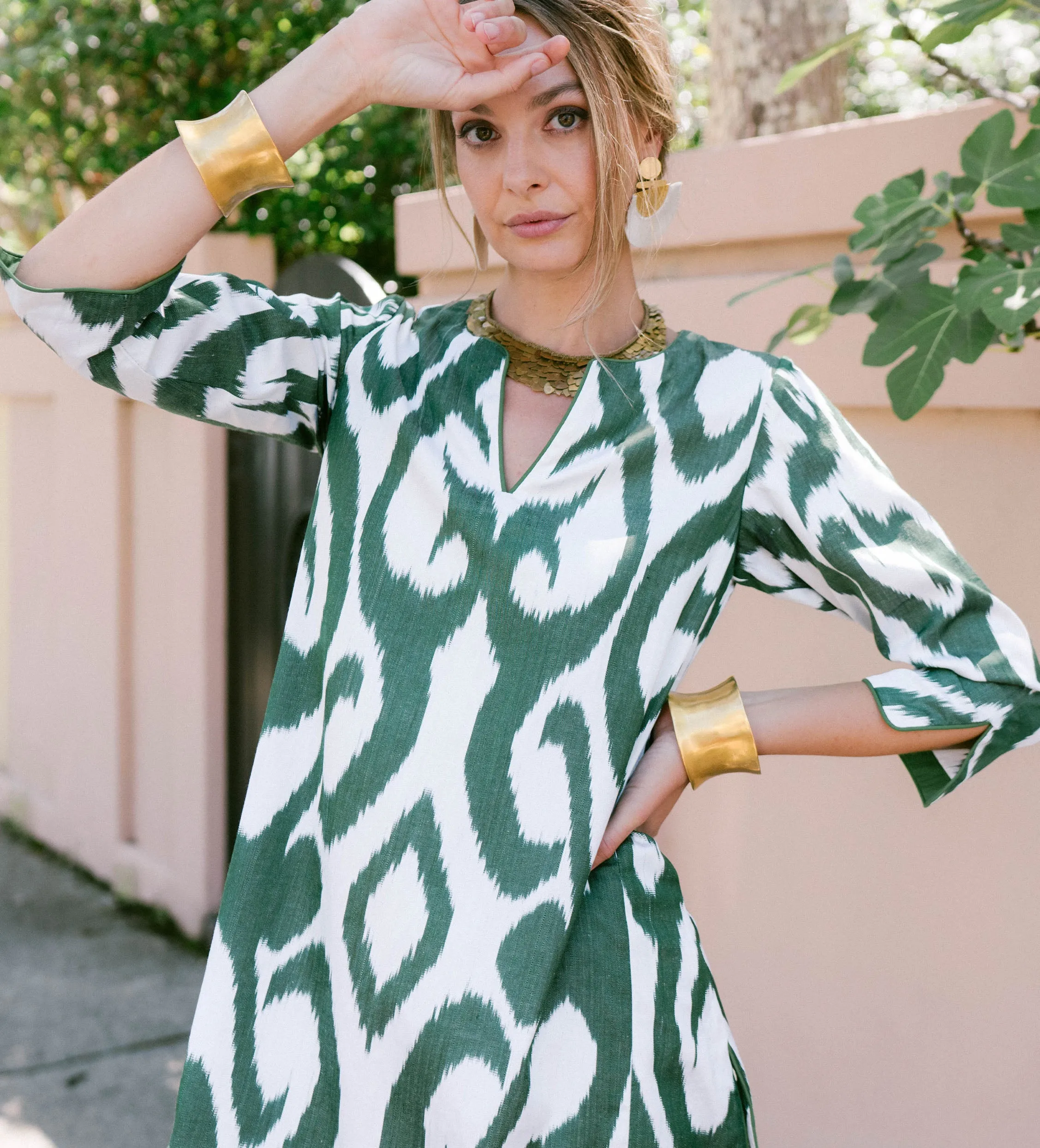 Deep Green Ikat Tunic