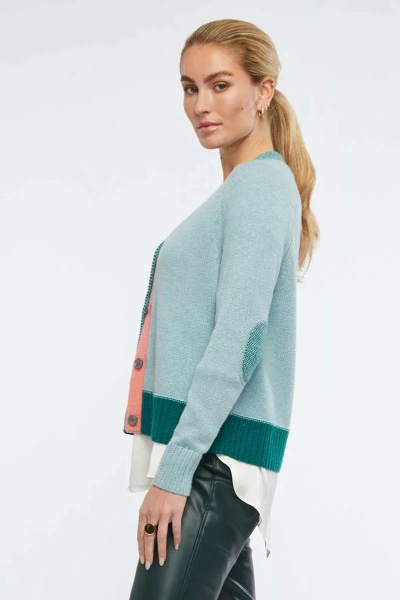 Elbow Patch Cardi - Seashore