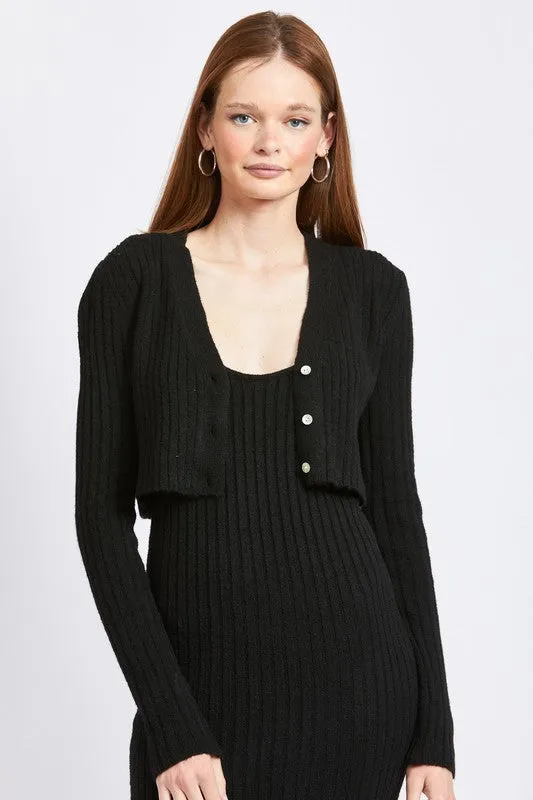 Emory Park CROPPED RIB CARDIGAN