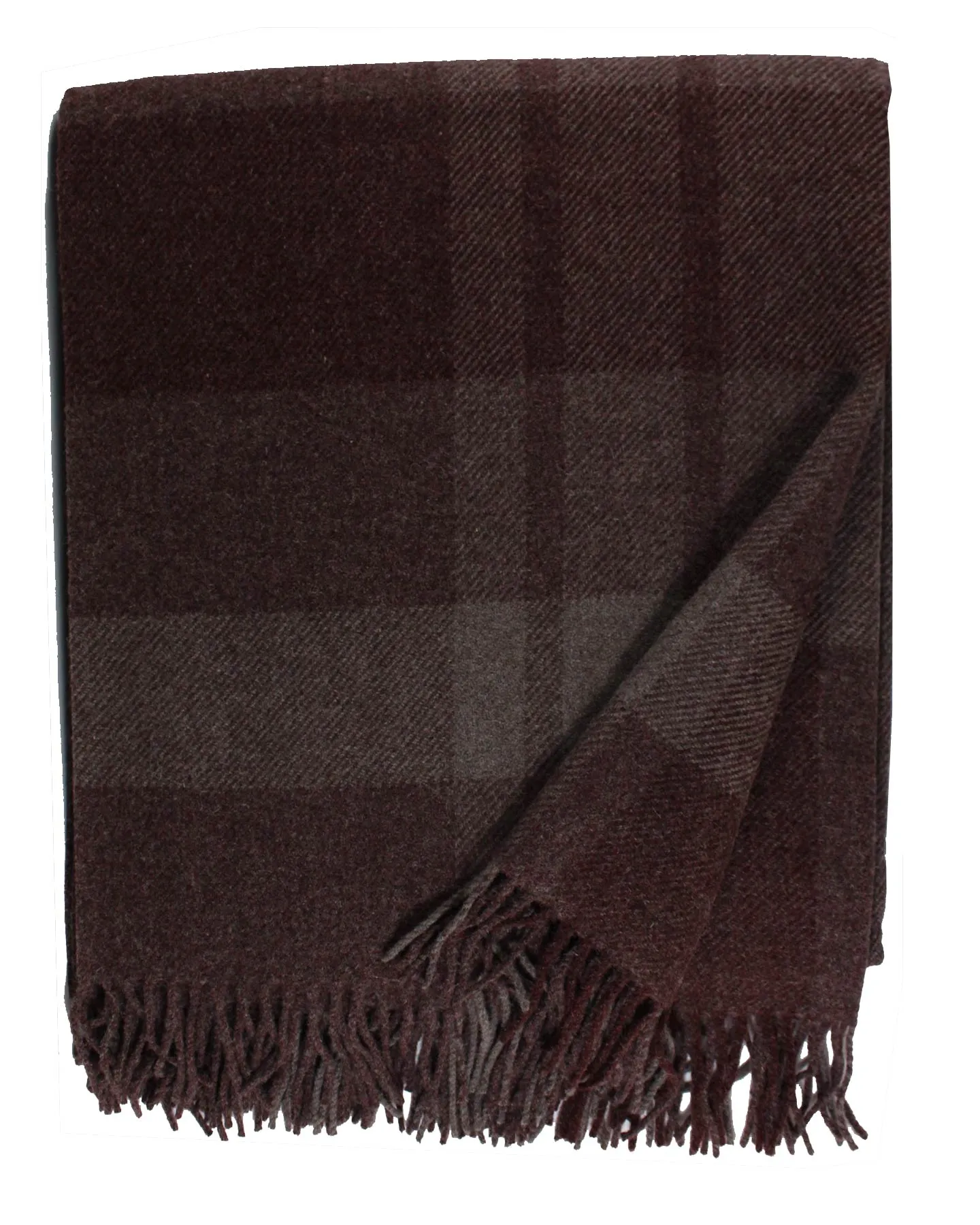 Ermenegildo Zegna Throw Blanket Maroon Gray Wool Alpaca Cashmere