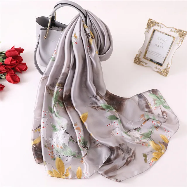 Fashion Silk Scarf Printed Bandana Shawl #FS-1