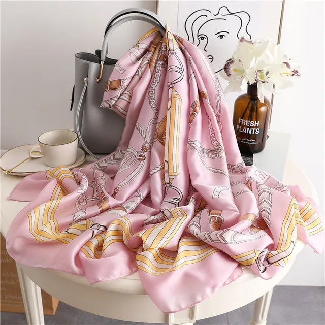 Fashion Silk Scarf Printed Bandana Shawl #FS-1