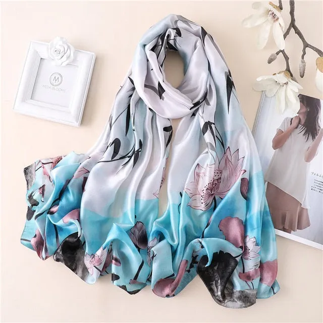 Fashion Silk Scarf Printed Bandana Shawl #FS-1