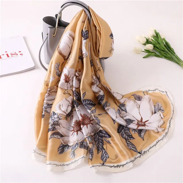 Fashion Silk Scarf Printed Bandana Shawl #FS-1