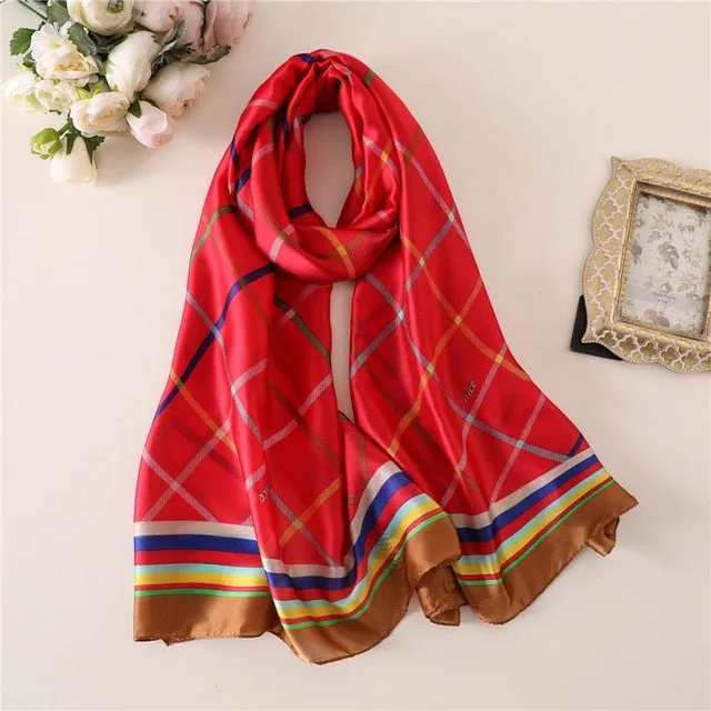 Fashion Silk Scarf Printed Bandana Shawl #FS-1