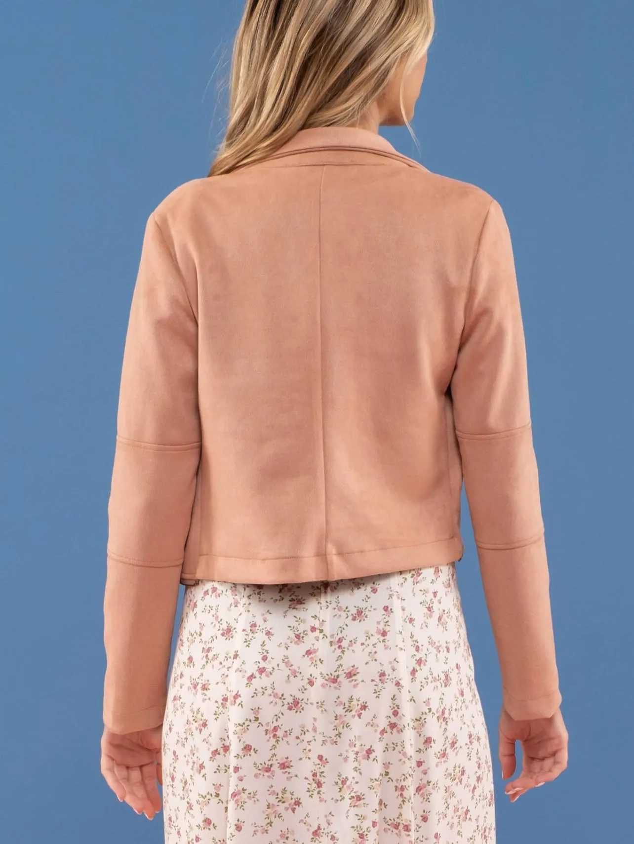 Faux Suede Jacket in Light Sienna