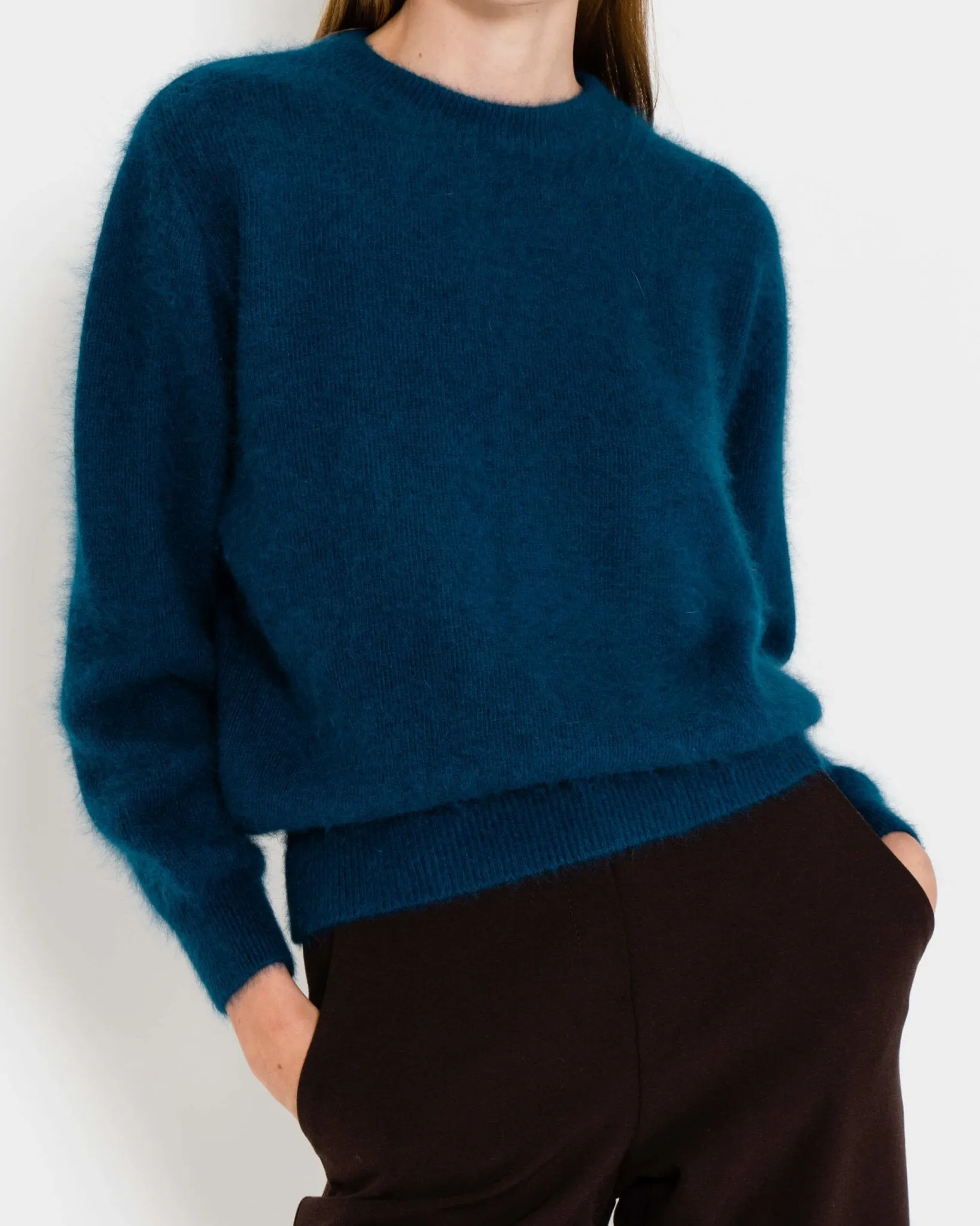 Fluffy Angora Jumper | Teal