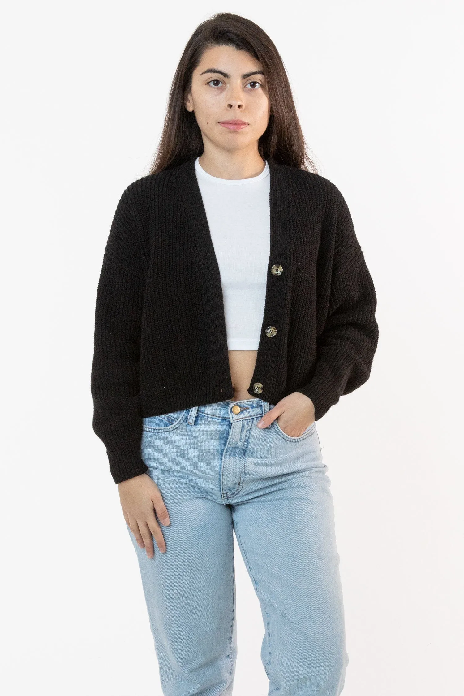 FM35GD - Fisherman Cropped Cardigan