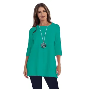 Focus Diagonal Rib High-Low Tunic in Atlantic Green - CS-342/390-ATL