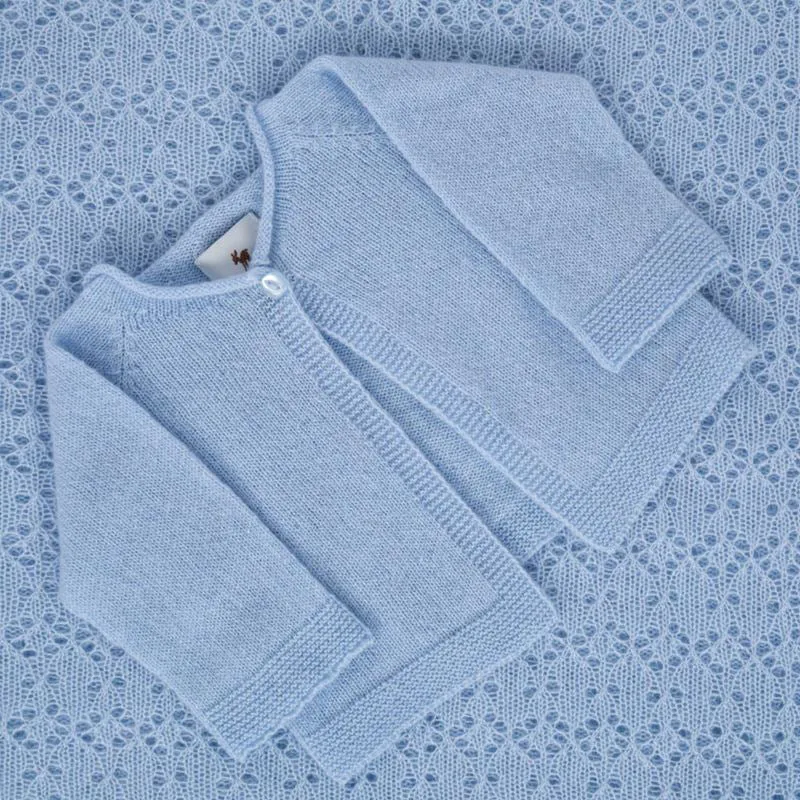 G.H.Hurt & Son Cashmere Baby Cardigan - Blue