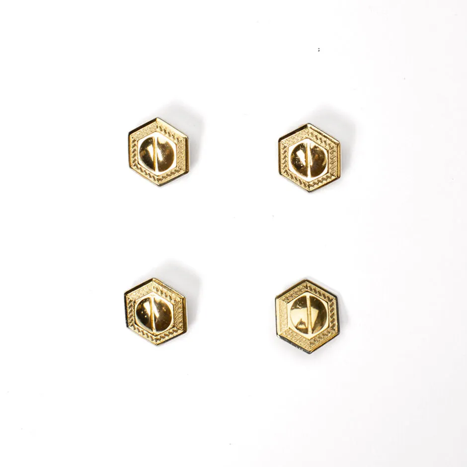 Gold Hexagon Shaped Button