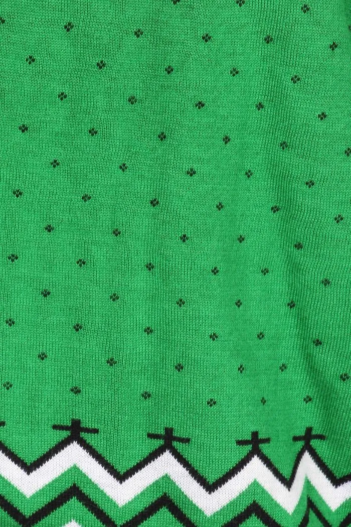 Green knitted christmas sweater