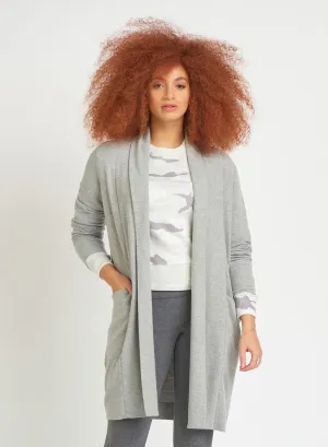 Grey Long Sleeve Knit Cardigan