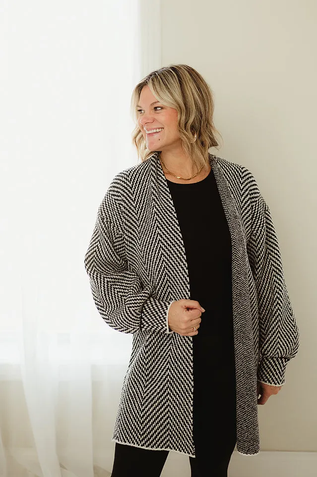 Herringbone Sweater Cardigan