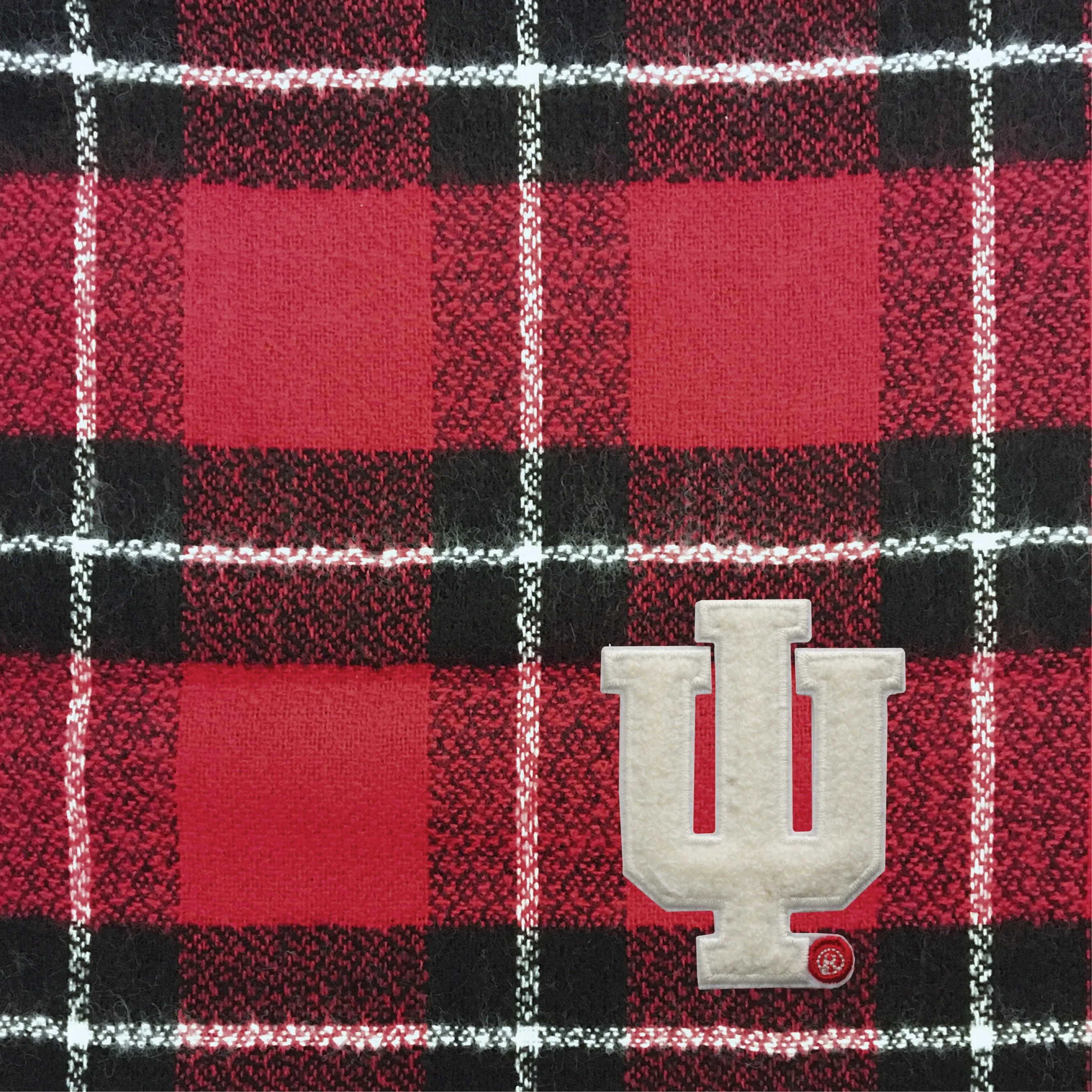 Indiana University Plaid Blanket Scarf