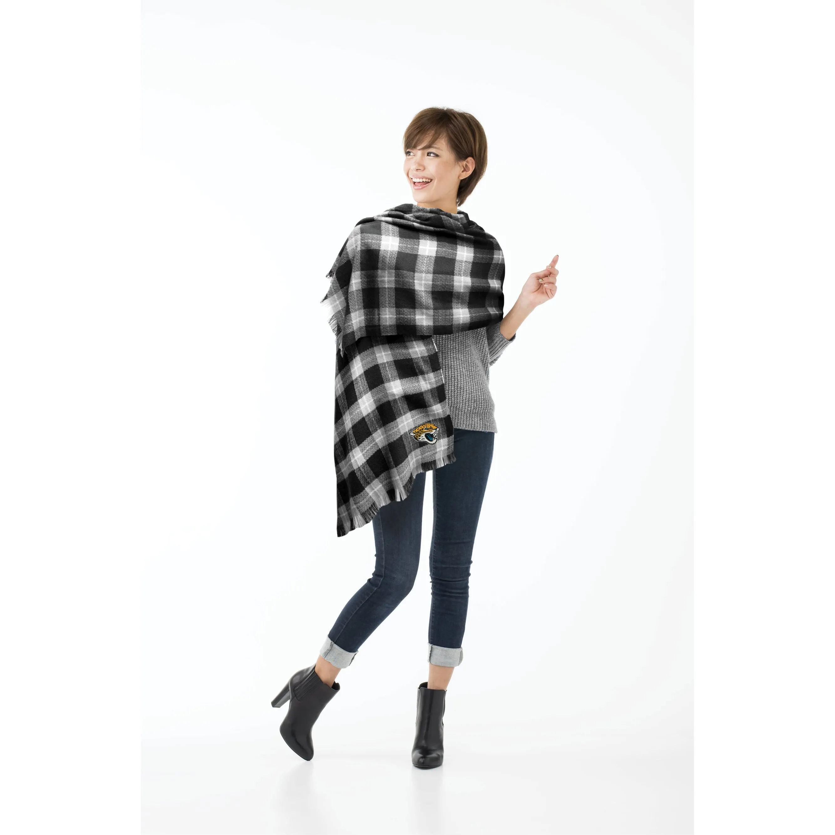 Jacksonville Jaguars Plaid Blanket Scarf