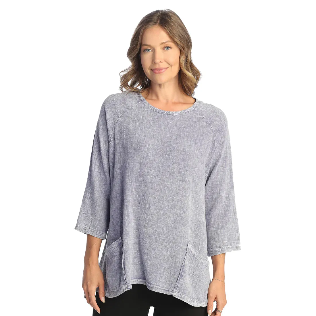 Jess & Jane Mineral Washed Gauze Tunic With Pockets - M103