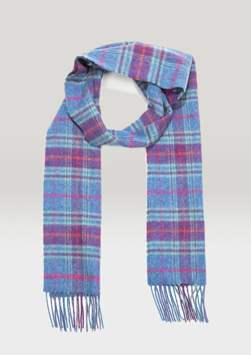 John Hanly Lambswool Scarf Denim Purple