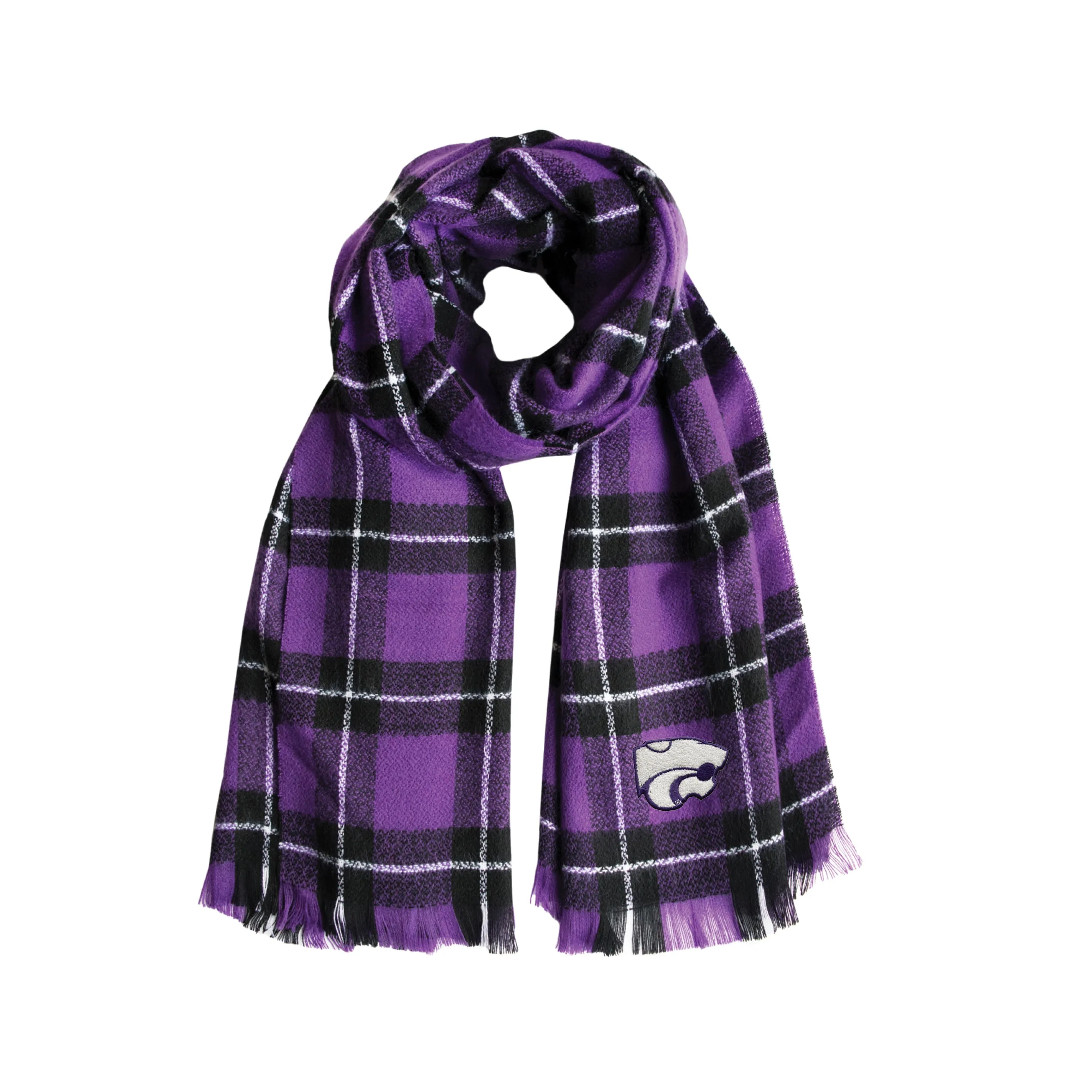 Kansas State University Plaid Blanket Scarf