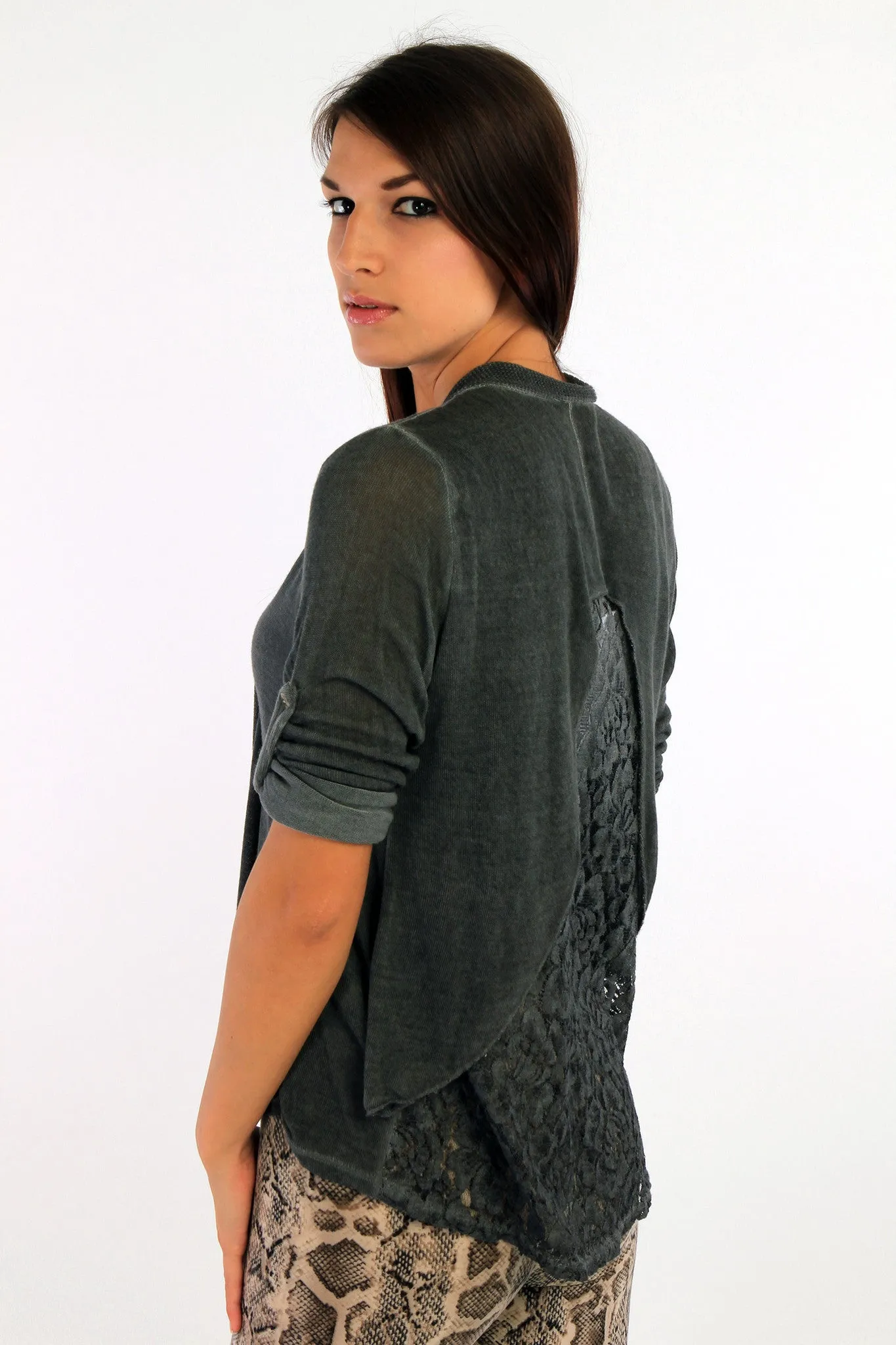 Lace Detail Knitted Cardigan