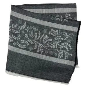 Lanvin Scarf Gray Design -  Modal Wool Silk Shawl SALE