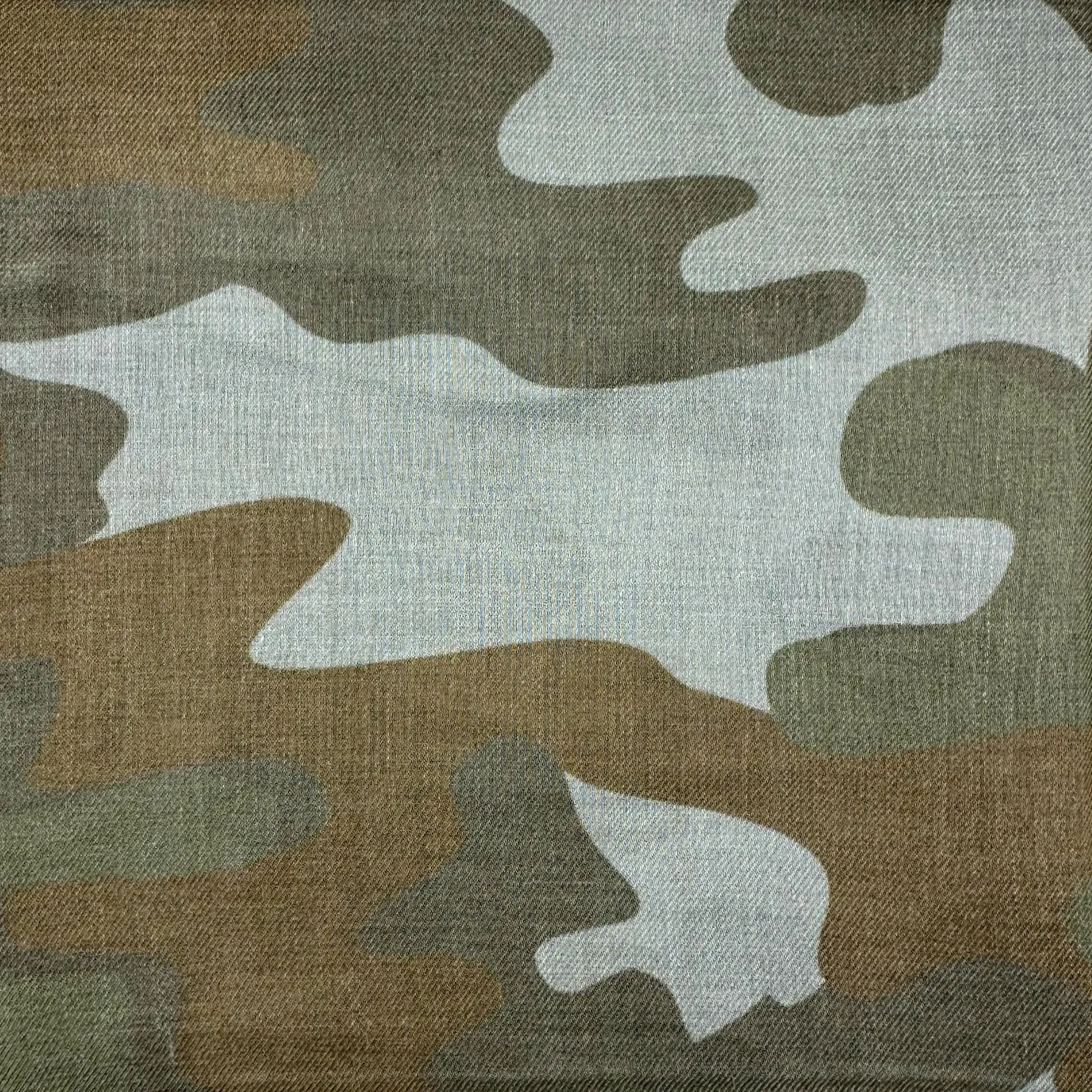 Lanvin Scarf Gray Taupe Camo - Cashmere Modal Shawl