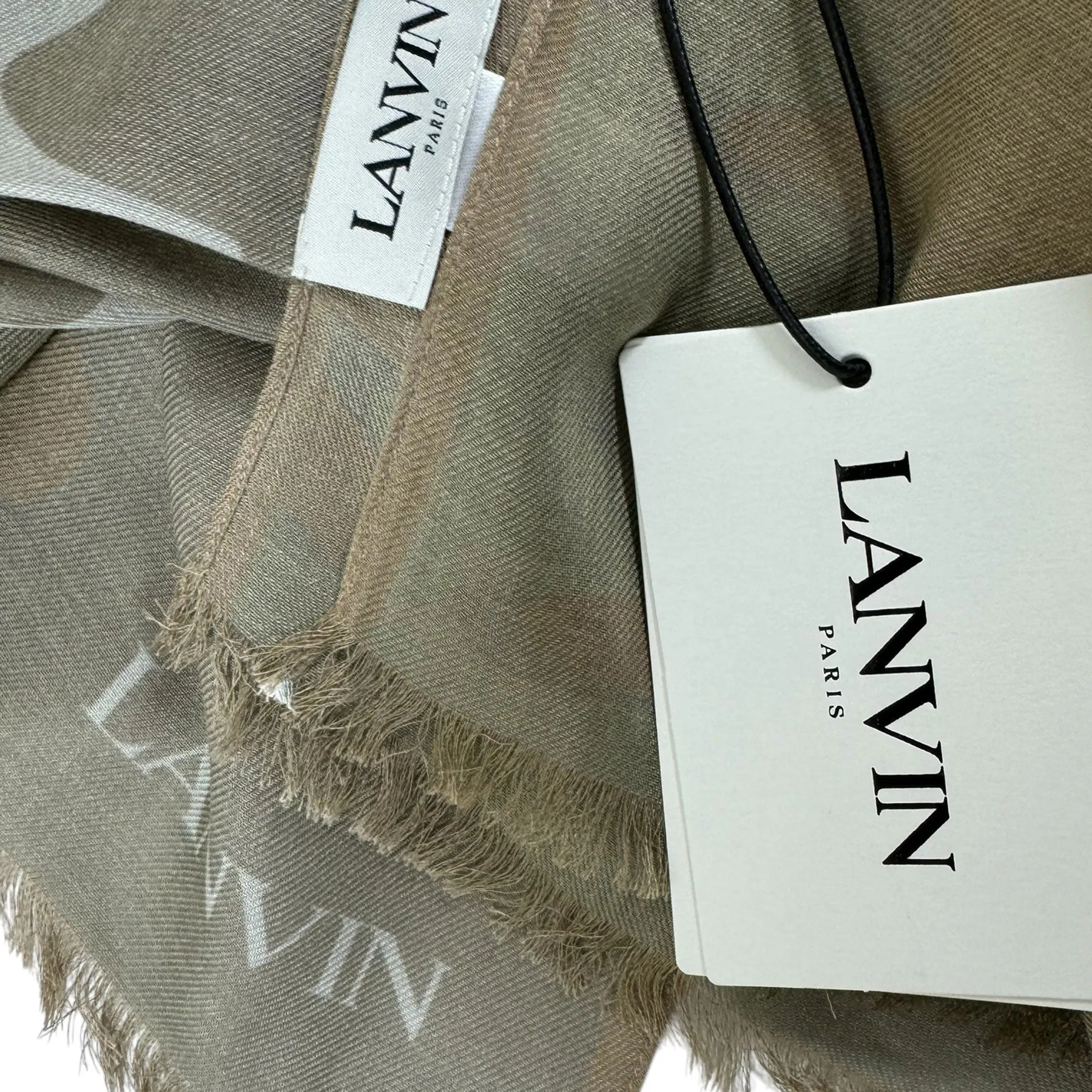 Lanvin Scarf Gray Taupe Camo - Cashmere Modal Shawl