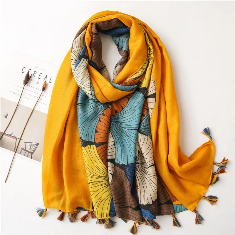 Luxe Retro Bohemian Cashew Print Pashmina Scarfs