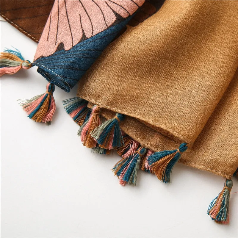 Luxe Retro Bohemian Cashew Print Pashmina Scarfs