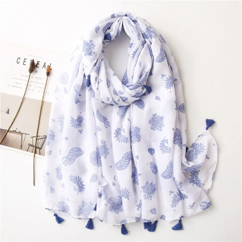 Luxe Retro Bohemian Cashew Print Pashmina Scarfs