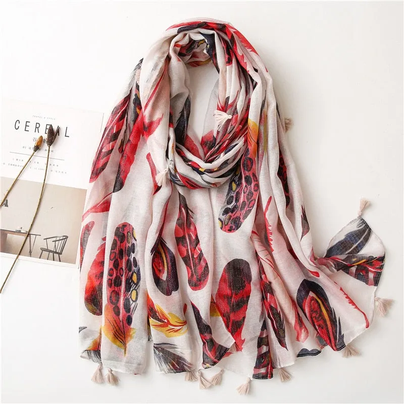 Luxe Retro Bohemian Cashew Print Pashmina Scarfs