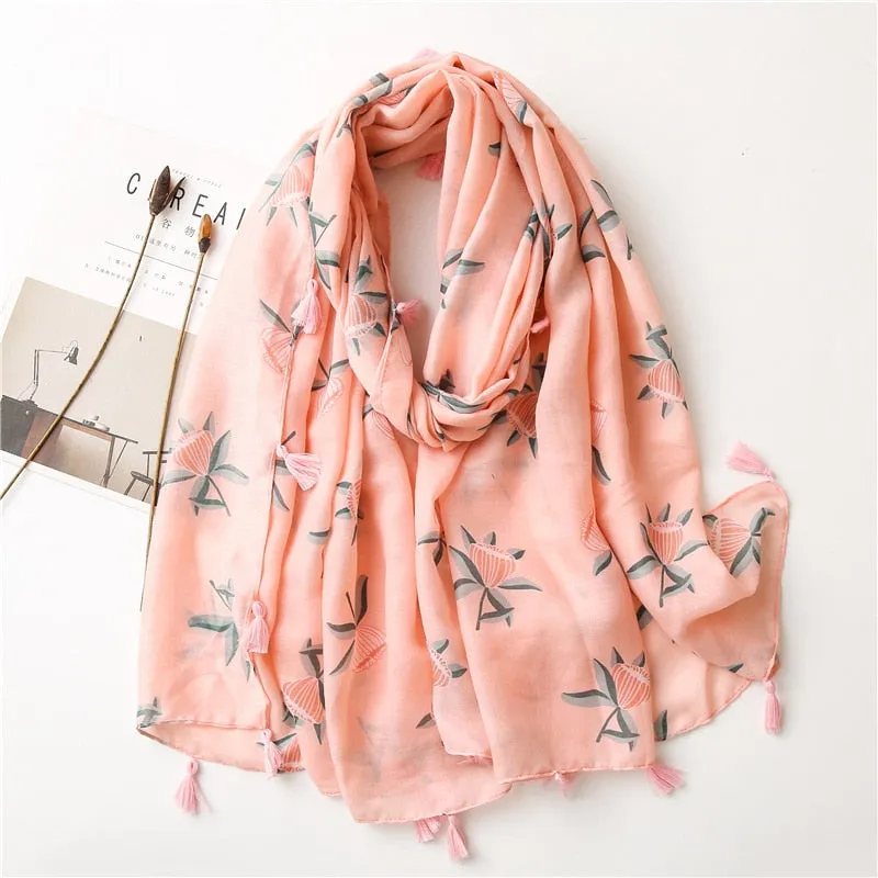 Luxe Retro Bohemian Cashew Print Pashmina Scarfs