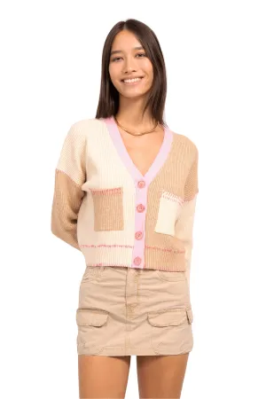 MALLORY COLOR BLOCK CARDIGAN