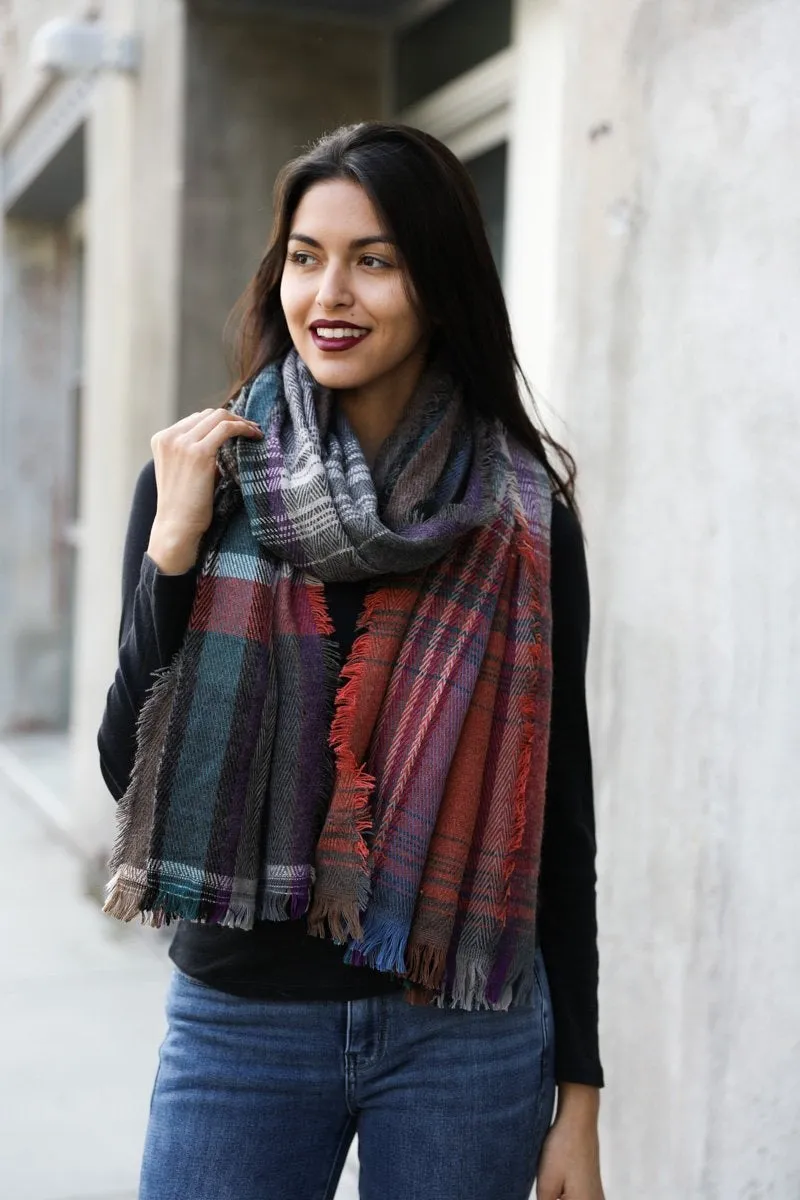 Multicolor Plaid Scarf