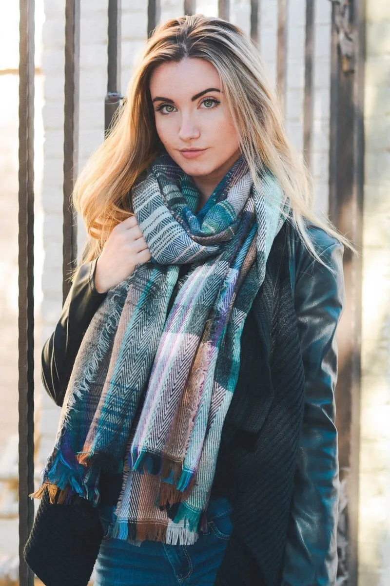 Multicolor Plaid Scarf