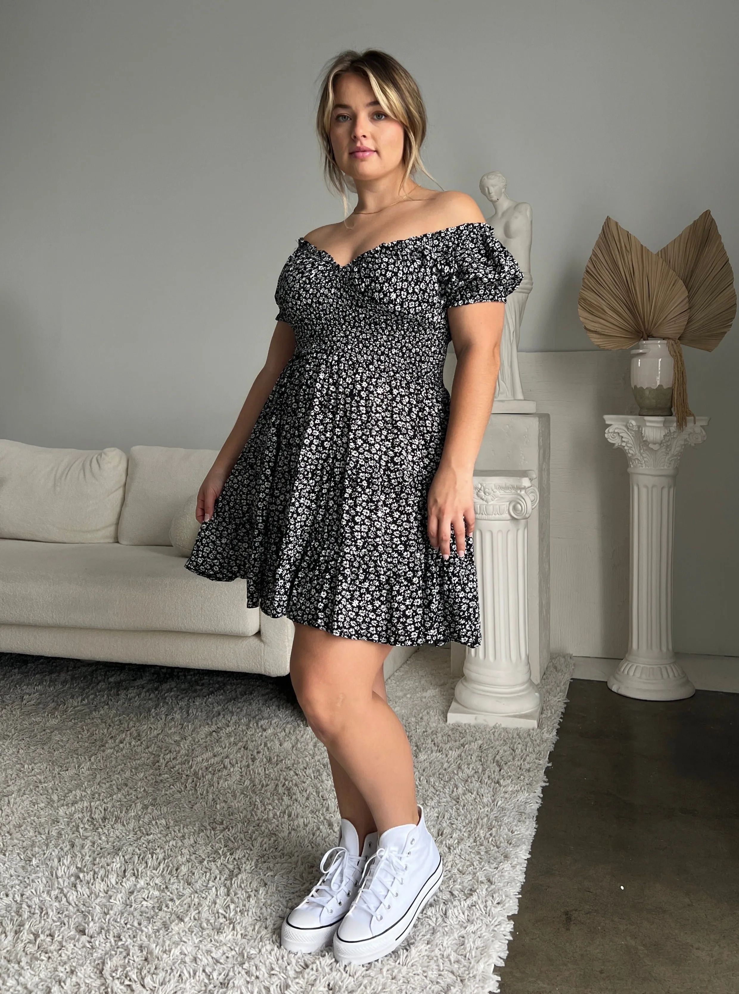 Plus Size Sweetheart Floral Mini Dress