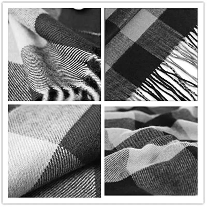 Rdylymx Men'S Scarves Classic Arrival Winter Plaid Scarf Tassel Edge Soft Warm Scarf